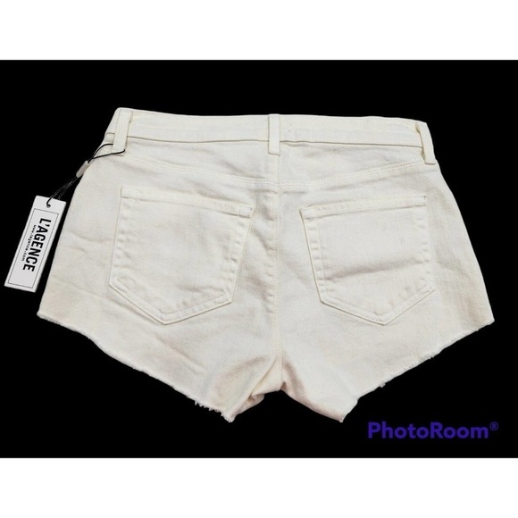 L'AGENCE Audrey Mid Rise Shorts Frayed Hem Women's Size 25 NWT Summer - Picture 4 of 9